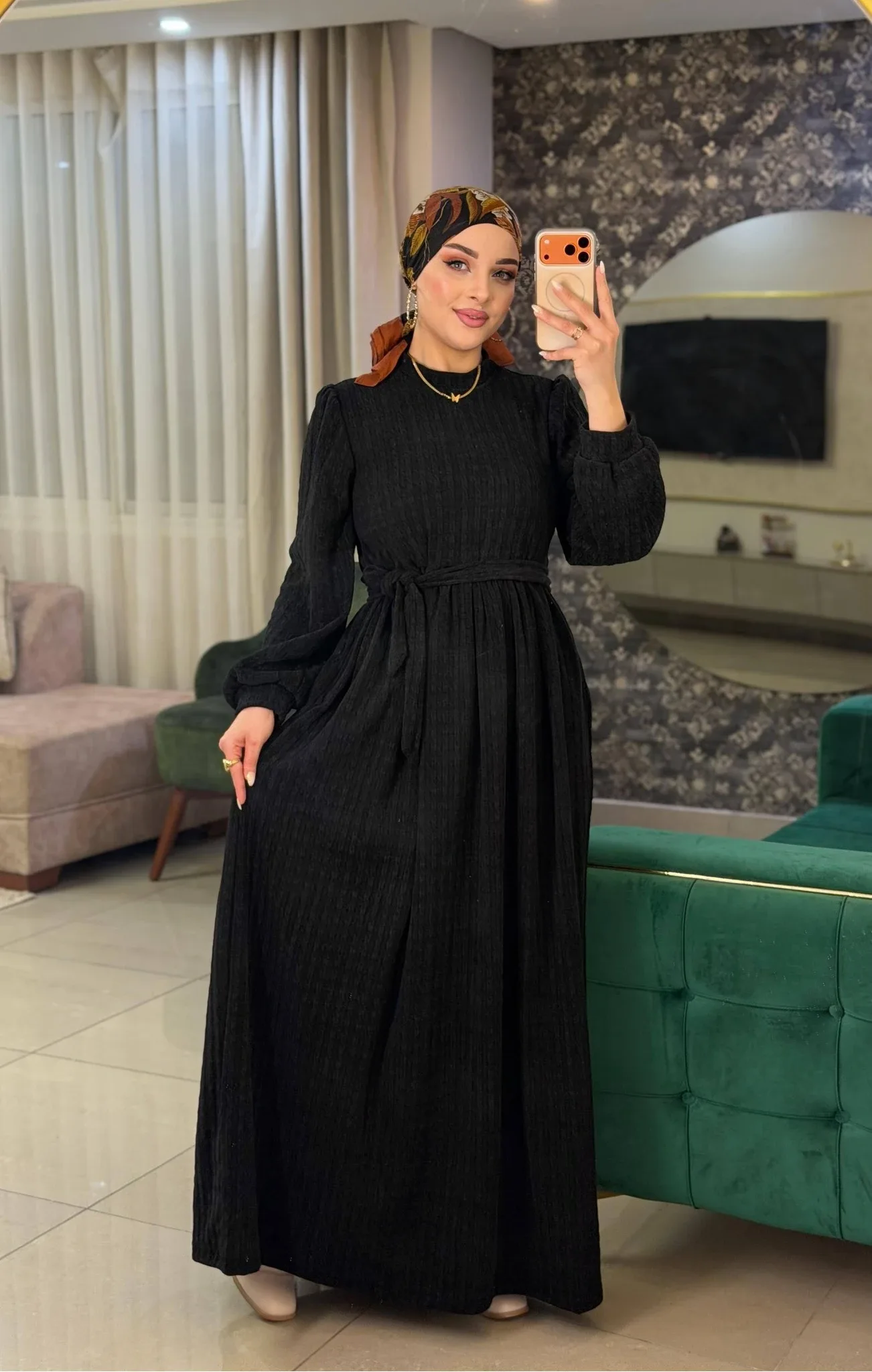 Robe Longue Manches Longues Noire